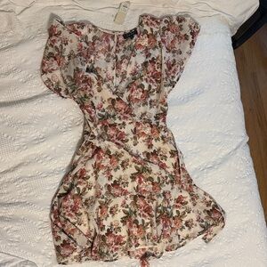 Trixxi Pink and Green Floral Dress